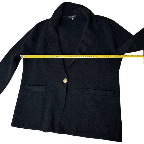 J. Crew Camille Shrunken Sweater Blazer Black Wool Modest Knit Medium - Picture 8 of 9